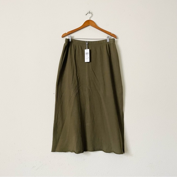 Eileen Fisher Dresses & Skirts - NWT Eileen Fisher LARGE Lightweight Organic Cotton Terry Aline skirt in Olive